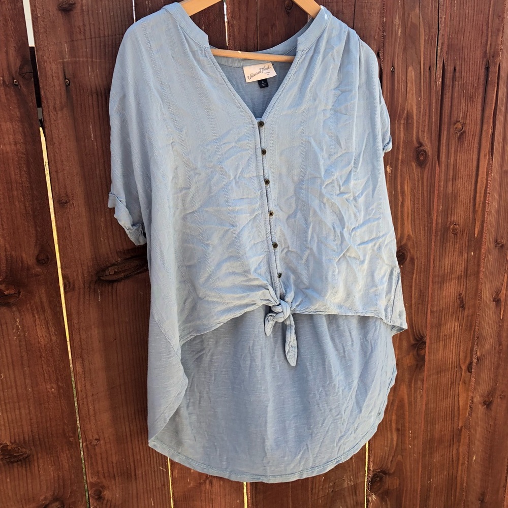Blue tie shirt